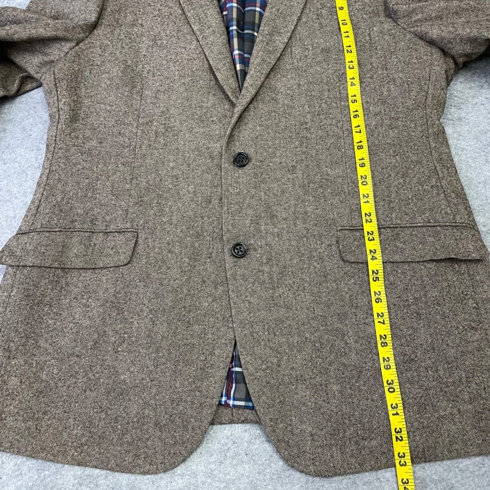 US Polo Assn Elbow Patch Tweed Jacket Blazer Mens Sz 50L Tan Hopsack Wool Blend - Picture 14 of 16